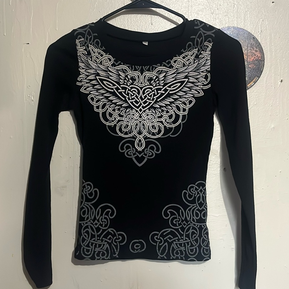 Black Vintage Y2K long sleeve top